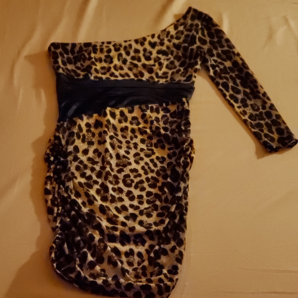 Cheetah One Shoulder Dress